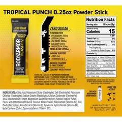 Electrolyte Drink Mix Packets, Tropical Punch, Zero Sugar, Coconut Water Powder,