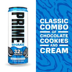 PRIME Shakes, Cookies & Cream, 32g Protein Shake for 11 Fl Oz (Pack of 12)