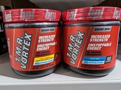 2 Pack BPI Sports 1MR Vortex 50 serv Fruit Punch & Blue RaspPreWorkout Exp 4/28