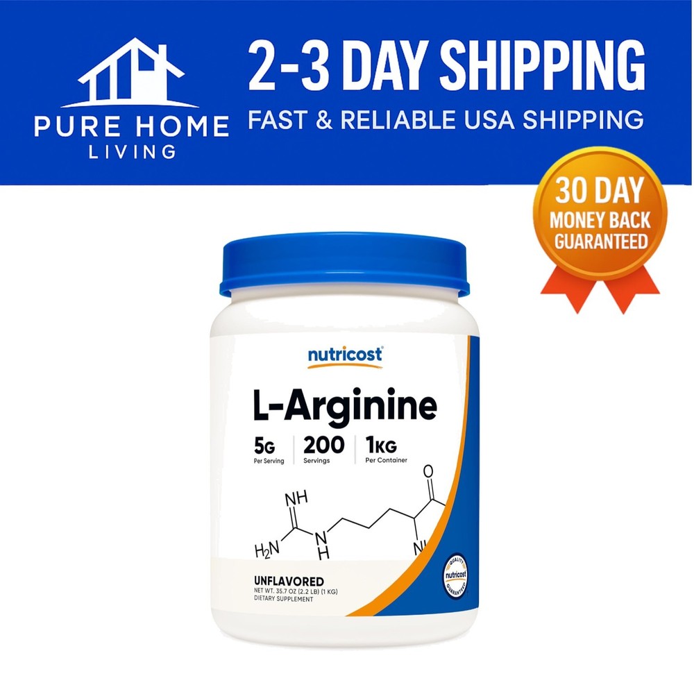 L-Arginine Powder 1KG – Pure & Powerful 5g Servings for Enhanced Performance