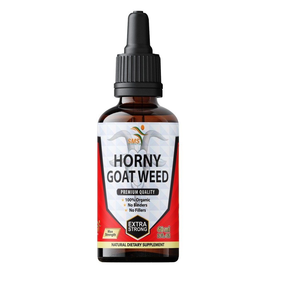Horny Goat Weed Tincture Herbal Drops Men’s Dietary Supplement 2 Fl Oz By SMS