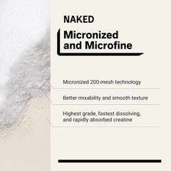 NAKED Pure Micronized Creatine Monohydrate Powder 500g Unflavored Vegan