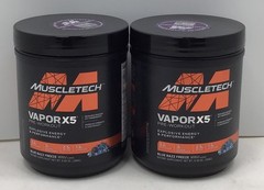 2X MUSCLE TECH VAOPR 5X PRE-WORKOUT BLUE RAZZ 9.4 OZ EACH EXP 01/2027 OR BETTER