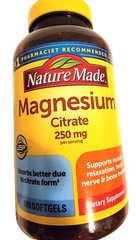 Nature Made Magnesium Citrate 250 mg 180 Softgels Free Shipping