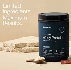 Gainful Everyday Whey Protein Powder, 14 Servings/13.9 oz, Unflavored, Exp. 1/27