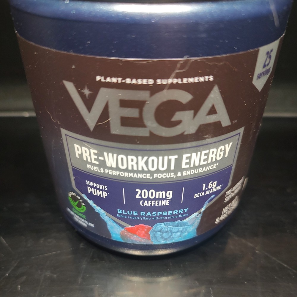 Vega Pre-Workout Energy Blue Raspberry 8.4 oz Powder