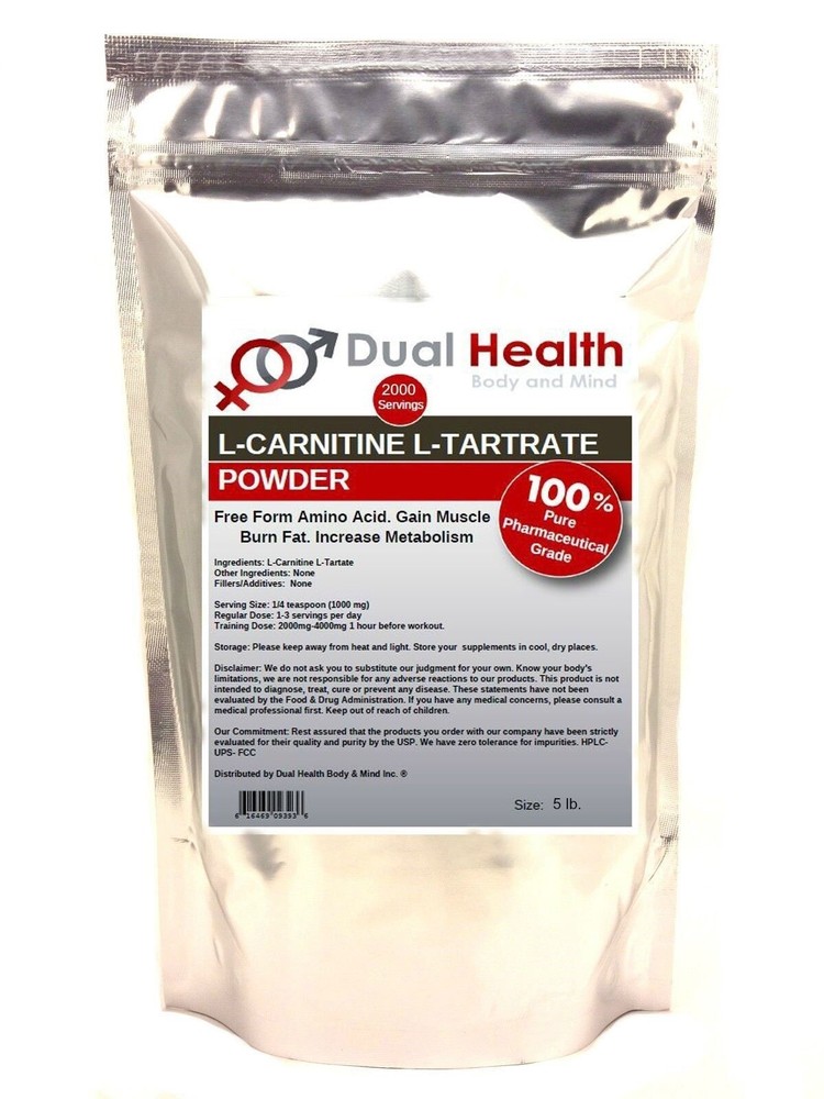L-CARNITINE (5 lbs) L-Tartrate Powder Diet Weight Loss Memory Muscle Recovery