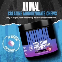 Animal CREATINE CHEWS – 5Gm Performance Creatine Monohydrate 120 Chewable Tablet