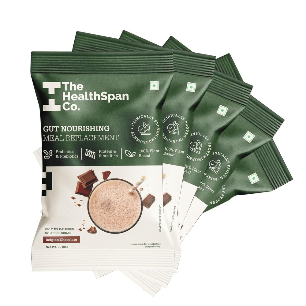 The Healthspan Co Gut Nourishing Meal Replacement Belgian Chocolate 35g Each