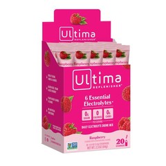 Ultima Replenisher, Electrolyte Hydration Drink Mix, Raspberry, 20 Count SF