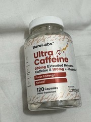 Ultra Caffeine 200mg Extended Release Caffeine X 100mg L-Theanine 120 Caps 9/26