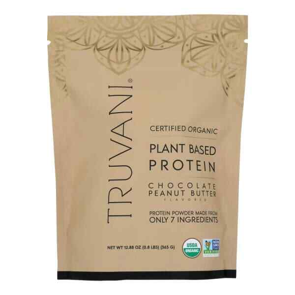 Truvani Organic Plant Based Protein Powder Chocolate Peanut Butter 12.88 Ounce