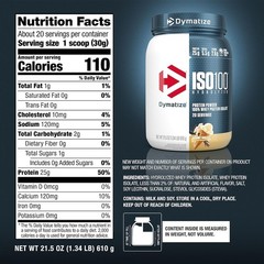 Dymatize ISO100 Whey Protein Powder Isolate, Gourmet Vanilla, 25g of Protein, 5.
