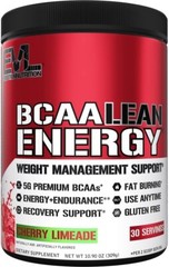 EVL BCAA Lean Energy – Clean Pre Workout Powder for Energy & Fat Burning, 10.9oz