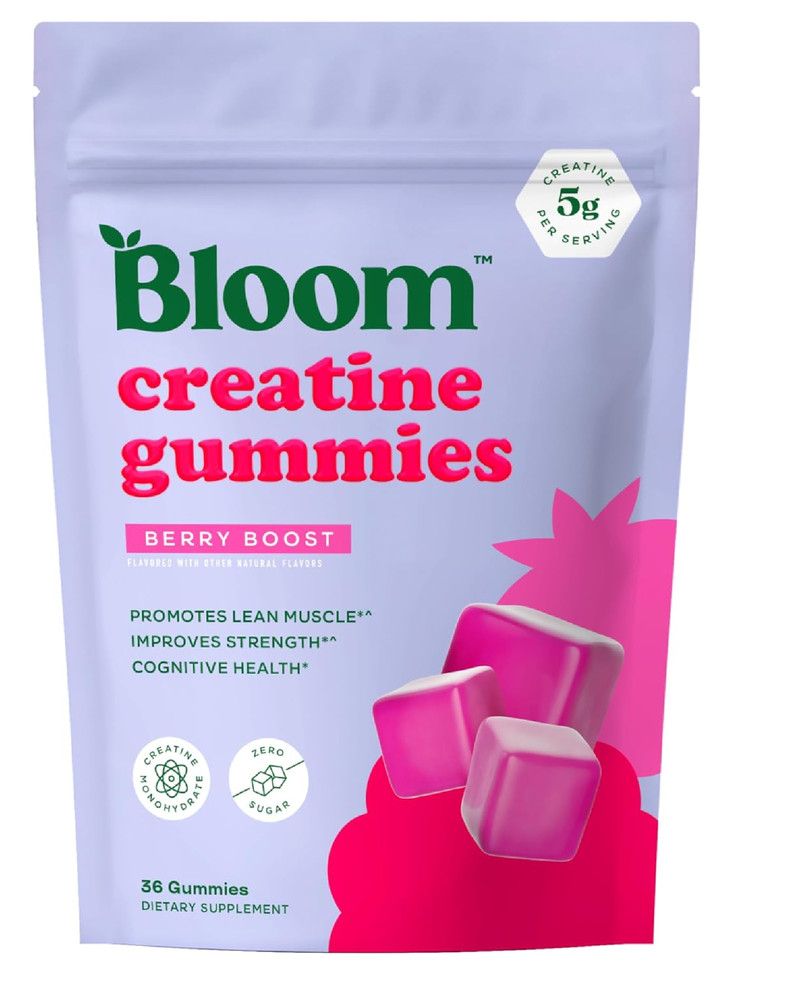 Bloom Creatine Monohydrate Gummies, 5g Per Serving, Sugar Free Creatine Gummy fo