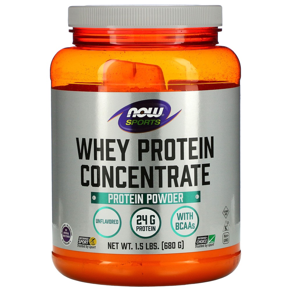 Now Foods, Sports, Whey Protein Concentrate, Natural Unflavored, 1.5 lbs (680 g)