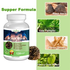 Black Maca Capsules | 30 To120 | Red, Yellow, Black Maca | Enhance Endurance