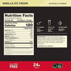 Gold Standard Whey Protein 1 Pound Tub – Creamy Vanilla Ice Cream Delight