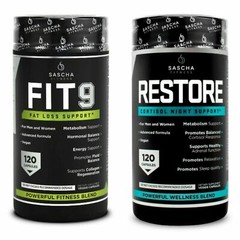 KIT Sascha Fitness FIT9 / RESTORE Fat / Weight Loss Support New Fast Shipping