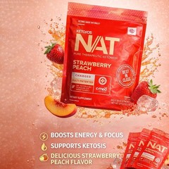 Pruvit Keto OS NAT Strawberry Peach Charged Ketones 20 Packs