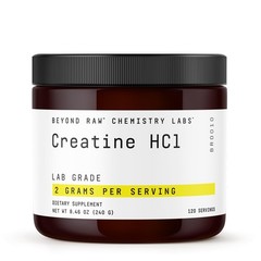 BEYOND RAW Science-Backed Creatine HCl Powder, Lab Grade, for 120 Servings