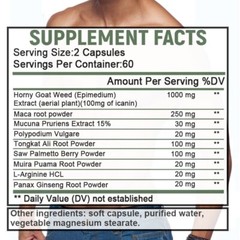 Premium Horny Goat Weed with Maca Root 1000 Mg Stamina Booster for Men and Women