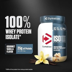 Dymatize ISO100 Hydrolyzed Whey Protein Powder, Gourmet Vanilla, 100% Isolate