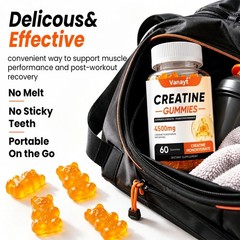 Creatine Monohydrate Gummies 4500mg Workout Performance Muscle Recovery 60ct