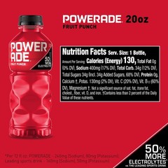 Powerade Fruit Punch Sports Drink, 20 fl. oz., 24 pk.