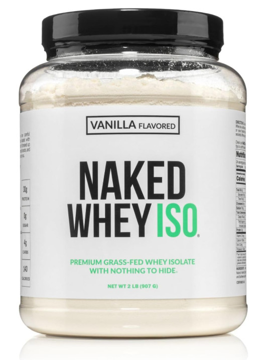 NAKED Vanilla Whey Isolate Protein, Grass-Fed, 24 Servings