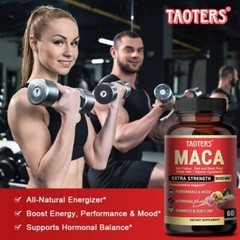 Maca Capsules 8050mg | 60 Caps | Red, Yellow, Black Maca | Ginseng, Tribulus