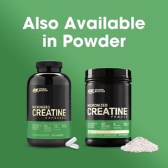 Pure Creatine Monohydrate Capsules by Optimum Nutrition – 100 Easy Swallow Pills