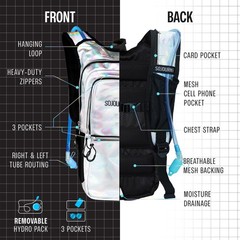 2 Colors of Medium Hydration Pack Bundle – Luminous Green and Holo Silver