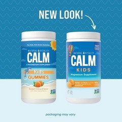 Natural Vitality Calm Kids Magnesium Supplement Gummies, Sweet Citrus, 60 Count