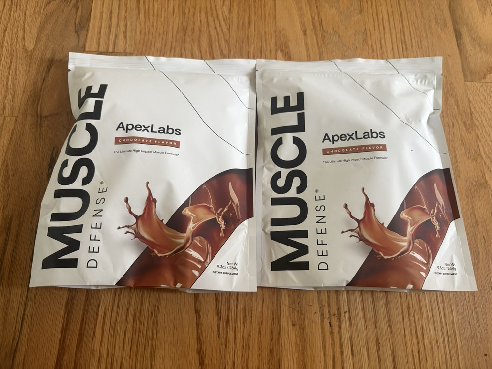 2 APEX LABS MUSCLE DEFENSE CHOCOLATE FLAVOR 9.3 OZ EXP 6/28 NEW PACKING US MFD