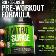 NITROSURGE Pre Workout Supplement – Endless Energy, Instant Strength Gains, C…