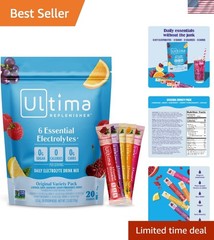 Sugar-Free Electrolyte Drink Mix – 20 Packets with Delicious Fruit Flavors