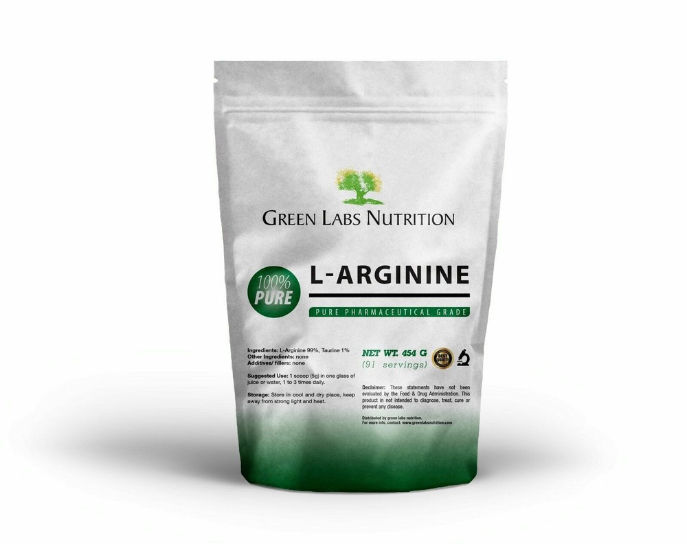 L-Arginine free form Powder 454g Nitric Oxide Precursor