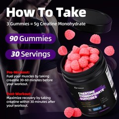 Creatine Gummies 5000mg – NSF Certified Creatine Monohydrate, Sugar Free, Veg…