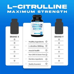 3000mg L-Citrulline Support Muscle Recovery* Gluten Free 30/60/120 Capsules