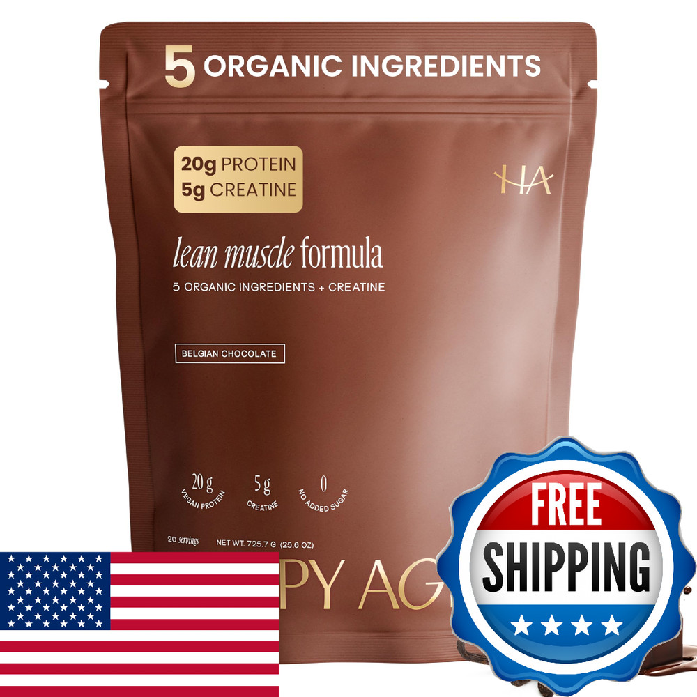 Happy Aging Protein Powder for Women, 20g Organic Pea & Pumpkin Seed Protein, 5g