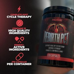 Rebirth PCT Supplement for Men, Most Stacked & Complete Post Cycle Therapy…