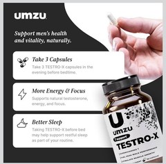 UMZU Testro-X Men’s Supplement – 90 Capsules – Boosts Energy & Muscle Recovery