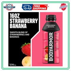 BODYARMOR Sports Drink Strawberry Banana 16 Fl Oz Bottles 12 Pack Hydration