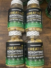 Happyummmm Creatine Monohydrate 5000MG 90 Gummies Lemon Flavor EXP 09/26+ 4 Pack