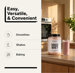 NAKED Strawberry Whey Protein Powder, 25g Protein, 24 Servings