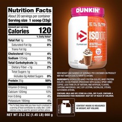 Dymatize ISO100 Dunkin Mocha Latte Whey Protein 20 Servings 25g Protein