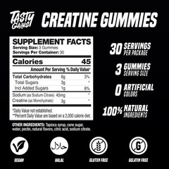 TASTY GAINS Creatine 90 Gummies – 90g of Creatine Monohydrate Blue Raspberry