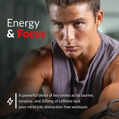 FORCE FACTOR Test X180 Pre-Workout Powder & Energy Supplement, Boost Focus & End