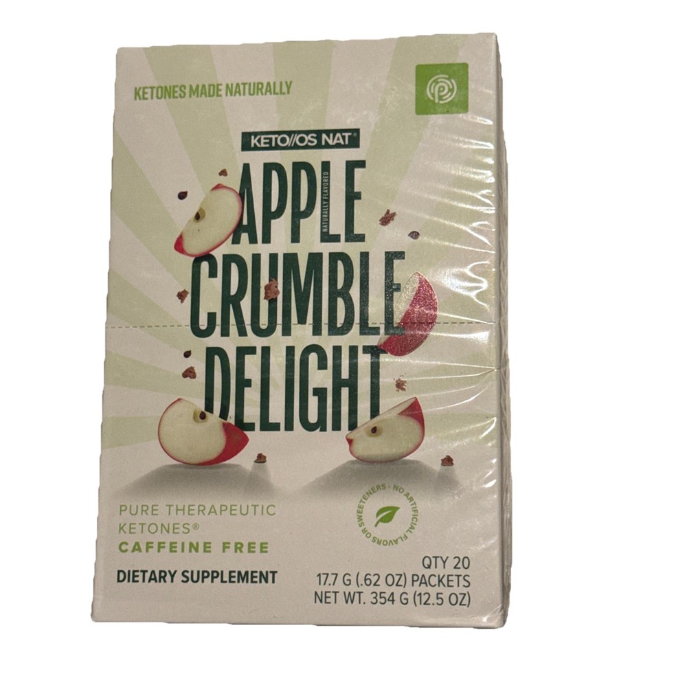 Pruvit Ketones Keto OS Nat APPLE CRUMBLE DELIGHT CAFFEINE FREE, E-04/2027
